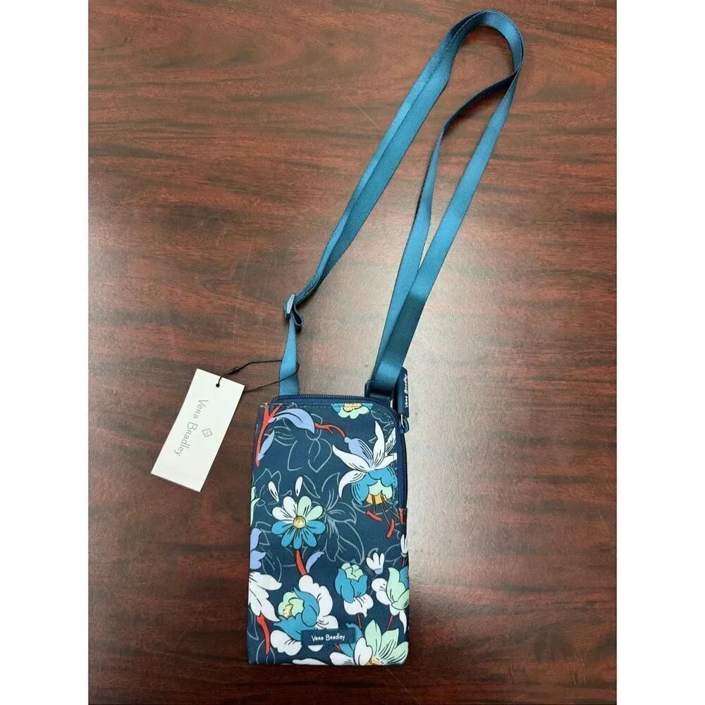 NWT Vera Bradley Lighten Up RFID Mini Cellphone Crossbody Bag in Floral Burts